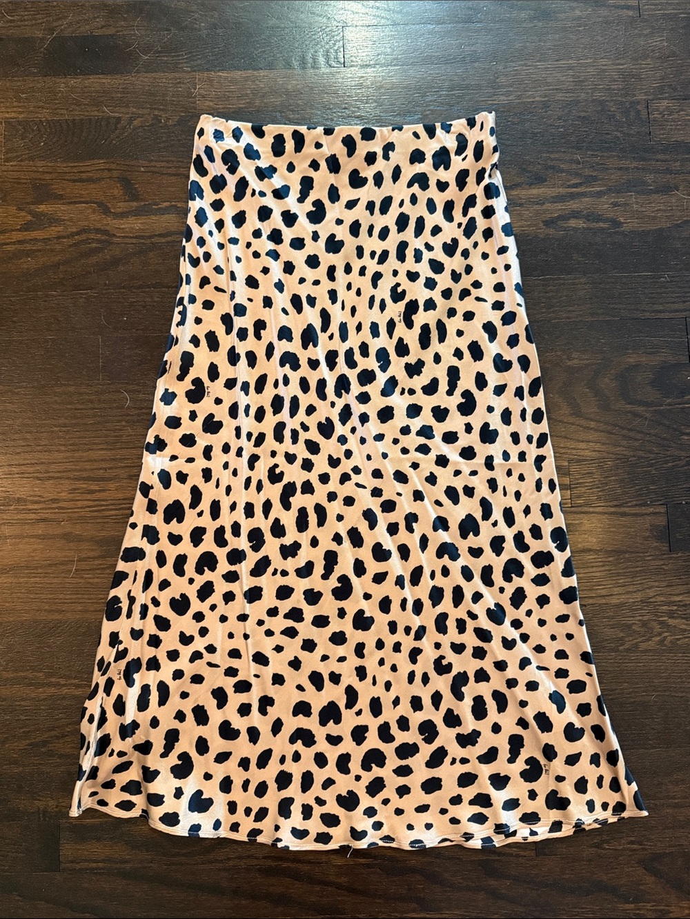 Leopard Print Slip Skirt in Blush and Black